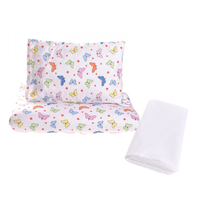 Lenjerie 3 piese model Fluturasi + Protectie impermeabila patut 120x60 cm - 4