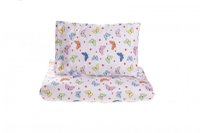 Lenjerie 3 piese model Fluturasi + Protectie impermeabila patut 120x60 cm - 1