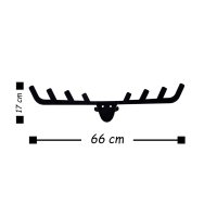 Cuier metalic Antler Negru 66x17 cm - 3