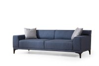 Canapea fixa PETRA, 3 locuri, albastru, 215x86x87 cm - 1