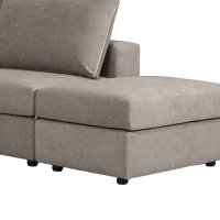Canapea reversibila London din stofa gri, cu perne gri deschis, 296x246x95 cm - 6