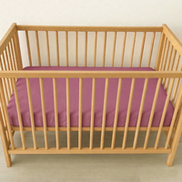 Cearceaf impermeabil 2 in 1 din bumbac organic 120x60 cm Twindeco Mov - 1