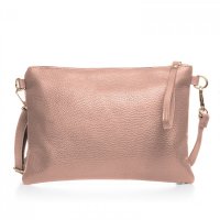 Geanta plic crossbody roz deschis, din piele naturala - 1