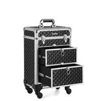 Troler cosmetice, Songmics, Negru, 34x25x57 cm - 7