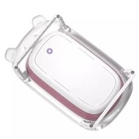 Cadita Little Mom Bear Pink pliabila cu margini rotunjite, dop evacuare apa, picioare antiderapante, suprafata antialunecare, dimensiune 81,7 x 47 x 21,6 cm - 1