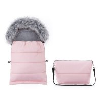 Sac de iarna multifunctional Feedo, 110 cm, roz, pentru copii 0-3 ani, atasabil la carucior - 1