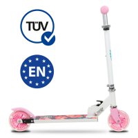 Trotineta WXM Skipo Floral pliabila, din aluminiu, ghidon reglabil, roti Led, greutate admisa 50 kg - 5