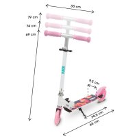 Trotineta WXM Skipo Floral pliabila, din aluminiu, ghidon reglabil, roti Led, greutate admisa 50 kg - 8