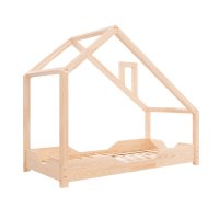 Pat pentru copii Montessori tip casuta, LittleAmy, Dream, Natur, 70 x 140 cm - 3