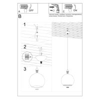 Lustra suspendata Ball Verde 30x30x120 cm - 5