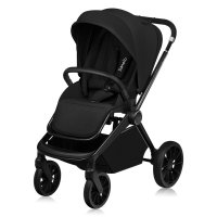 Carucior 3 in 1 Lionelo Mika Plus Cadru din aluminiu, Cu landou intarit si salteluta moale, Cu scoica auto testata ADAC, Reversibil, Cu sistem de ventilatie 3D, Cu accesorii, Sarcina maxima 22 kg, Standard de siguranta EN1888-1 EN1466 ECE R129 negru - 4