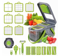 Razatoare multifunctionala MD pentru fructe si legume, 22 de piese, lame din otel inoxidabil - 1
