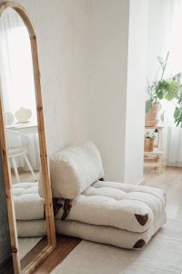Fotoliu extensibil Fold Crem 160x80x70 cm - 1