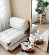 Fotoliu extensibil Fold Crem 160x80x70 cm - 3