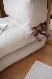 Fotoliu extensibil Fold Crem 160x80x70 cm - 4