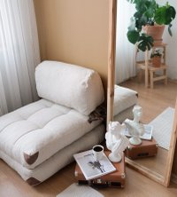 Fotoliu extensibil Fold Crem 160x80x70 cm - 5