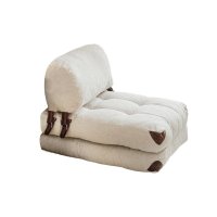 Fotoliu extensibil Fold Crem 160x80x70 cm - 7