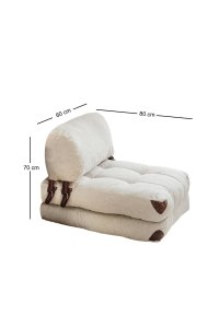 Fotoliu extensibil Fold Crem 160x80x70 cm - 8