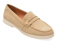 Mocasini GEOX D650ZB bej din piele intoarsa pentru femei - 1