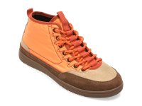 Ghete GRYXX M99898 portocalii din piele naturala si material textil - 1