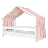 Baldachin muselina pentru pat tip casuta, Little Amy, Roz, 450 cm - 4