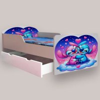 Pat Lilo si Stitch pentru copii, cu sertar, 140x70 cm, 2-8 ani - 2