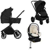 Carucior Multifunctional 4 in 1 Lionelo Mika Plus cu Scoica Auto Beige Cream si Baza Isofix Rotativa 180° - 1