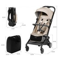 Carucior sport KinderKraft Pilot 2 cu pliere compacta Soft Beige - 1