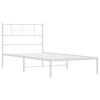 Cadru de pat metalic alb, 75x190 cm - design elegant si robust - 14