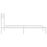 Cadru de pat metalic alb, 75x190 cm - design elegant si robust - 15