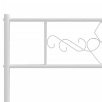 Cadru de pat metalic alb, 75x190 cm - design elegant si robust - 17