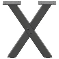 Picioare de masa de cafea X, 2 buc Antracit din Otel, 37x(30-31) cm - 4