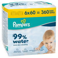 Servetele umede Pampers cu 99% apa si lotiune usoara - 360 bucati - 1
