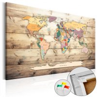 Tablou Cork Map - The World at Your Fingertips 60x40 cm de la Bimago - 1