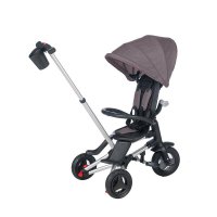 Tricicleta pentru copii Qplay Nova Negru ultrapliabila, roti Eva, cadru din aluminiu, scaun rotativ, sistem roata si ghidon liber, varsta 10 luni+ - 1