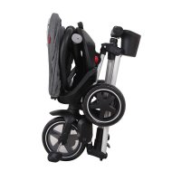 Tricicleta pentru copii Qplay Nova Negru ultrapliabila, roti Eva, cadru din aluminiu, scaun rotativ, sistem roata si ghidon liber, varsta 10 luni+ - 8
