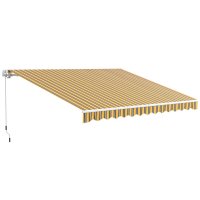 Copertina Pliabila Outsunny pentru Exterior, Tip Roll-Up cu Manivela, 350x250 cm, Galben | Aosom Romania - 1