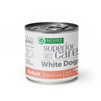 NATURES PROTECTION Superior Care pentru Câini Albi, XS-XL, Ton și Somon, Conservă Lichidă Fără Cereale pentru Piele și Blană, 140ml - 1