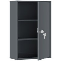 Dulap medical kleankin din metal, cu 3 niveluri, 2 chei si montare pe perete, 40 x 18 x 60 cm, gri - 1