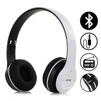 Casti wireless MRG P47 Alb cu bluetooth microfon - 2