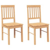 Set de 2 scaune de sufragerie din lemn masiv de cauciuc - 1
