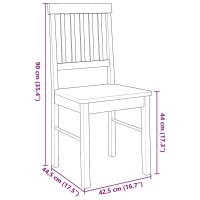 Set de 2 scaune de sufragerie din lemn masiv de cauciuc - 10