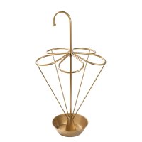 Suport pentru umbrele Aberto Design, metal auriu, dimensiuni 40x40x76 cm - 1