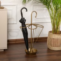 Suport pentru umbrele Aberto Design, metal auriu, dimensiuni 40x40x76 cm - 3