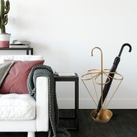 Suport pentru umbrele Aberto Design, metal auriu, dimensiuni 40x40x76 cm - 4