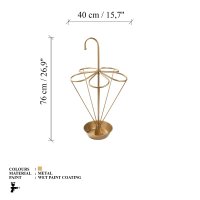 Suport pentru umbrele Aberto Design, metal auriu, dimensiuni 40x40x76 cm - 9