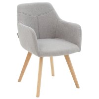 Fotoliu Nasima material textil gri - culoare lemn natural 57x58x84cm - 1