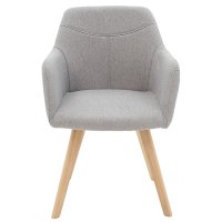 Fotoliu Nasima material textil gri - culoare lemn natural 57x58x84cm - 4