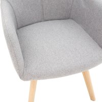 Fotoliu Nasima material textil gri - culoare lemn natural 57x58x84cm - 6