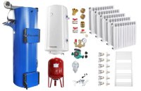 Pachet Complet Cazan Fornello Turbo 25 kW pe Combustibil Solid cu Calorifere Aluminiu, Boiler si Accesorii - 1